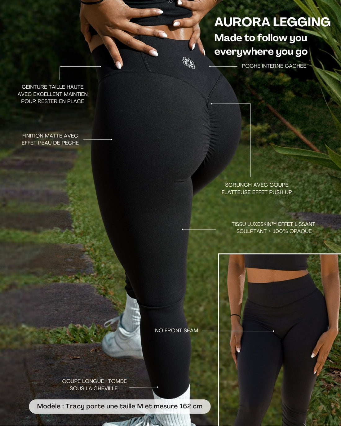 Aurora Legging - LuxeSkin™ noir - Bahana