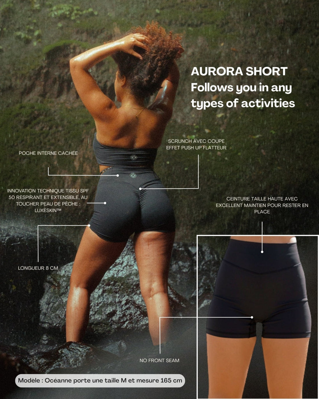 Aurora Short - LuxeSkin™ noir - Bahana